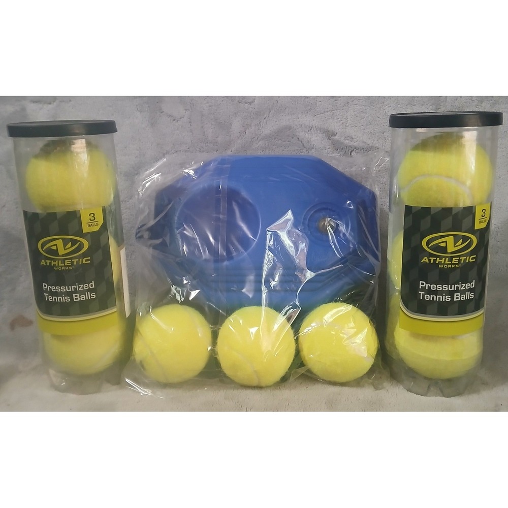 Solo Tennis Trainer Set with‎ 3 Tethered Tennis Balls and 6 Pressurized Balls
